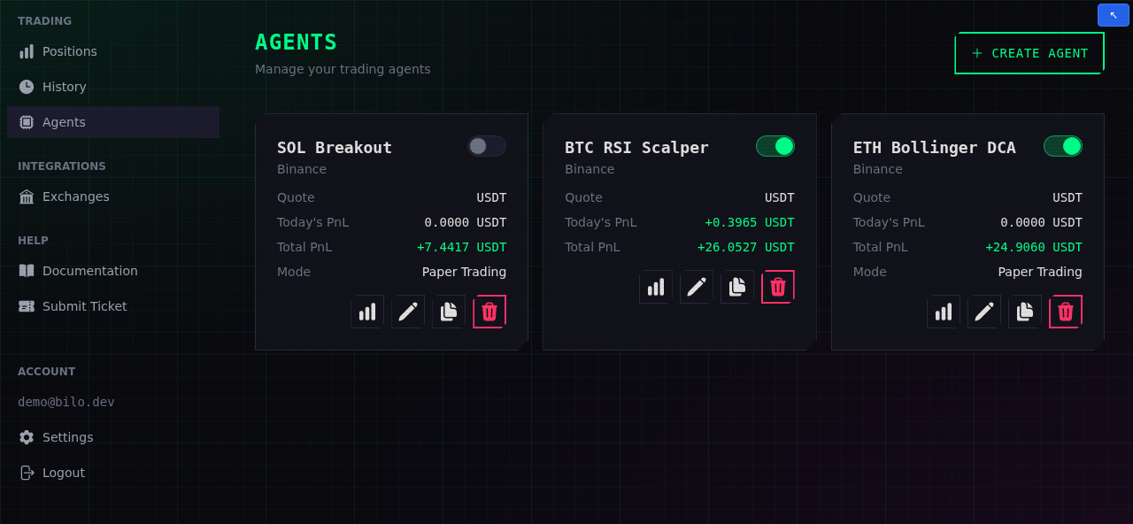 The Agents dashboard